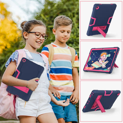 For Lenovo Tab M10 Plus (Gen 3) 125FU/128FU Protective Case Robot Pattern Silicone+PC Tablet Anti-Scratch Cover Shockproof Portable Kickstand Case