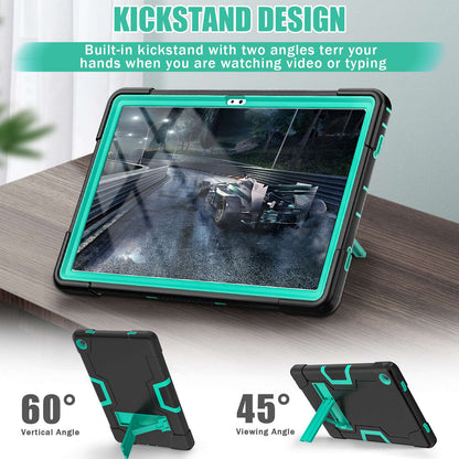 For Lenovo Tab M10 Plus (Gen 3) 125FU/128FU Protective Case Robot Pattern Silicone+PC Tablet Anti-Scratch Cover Shockproof Portable Kickstand Case