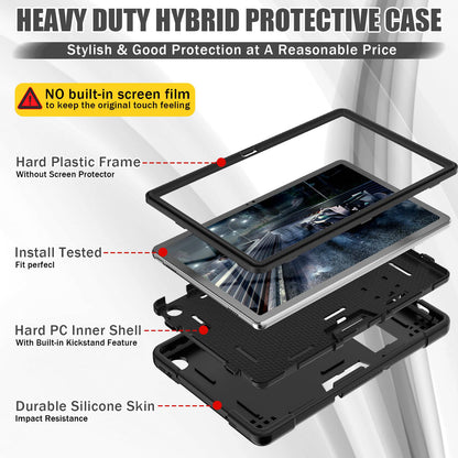 For Lenovo Tab M10 Plus (Gen 3) 125FU/128FU Protective Case Robot Pattern Silicone+PC Tablet Anti-Scratch Cover Shockproof Portable Kickstand Case