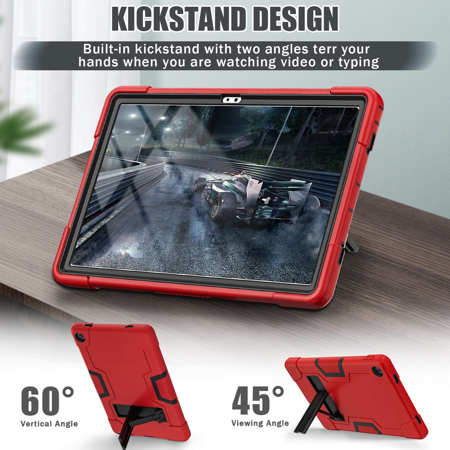 For Lenovo Tab M10 Plus (Gen 3) 125FU/128FU Protective Case Robot Pattern Silicone+PC Tablet Anti-Scratch Cover Shockproof Portable Kickstand Case