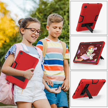 For Lenovo Tab M10 Plus (Gen 3) 125FU/128FU Protective Case Robot Pattern Silicone+PC Tablet Anti-Scratch Cover Shockproof Portable Kickstand Case