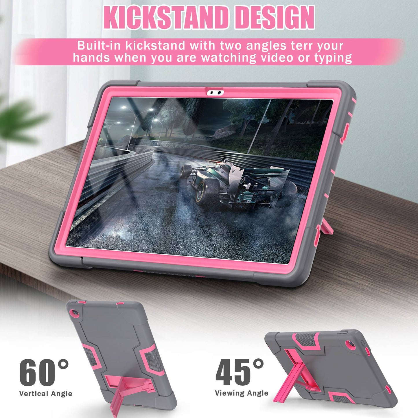 For Lenovo Tab M10 Plus (Gen 3) 125FU/128FU Protective Case Robot Pattern Silicone+PC Tablet Anti-Scratch Cover Shockproof Portable Kickstand Case