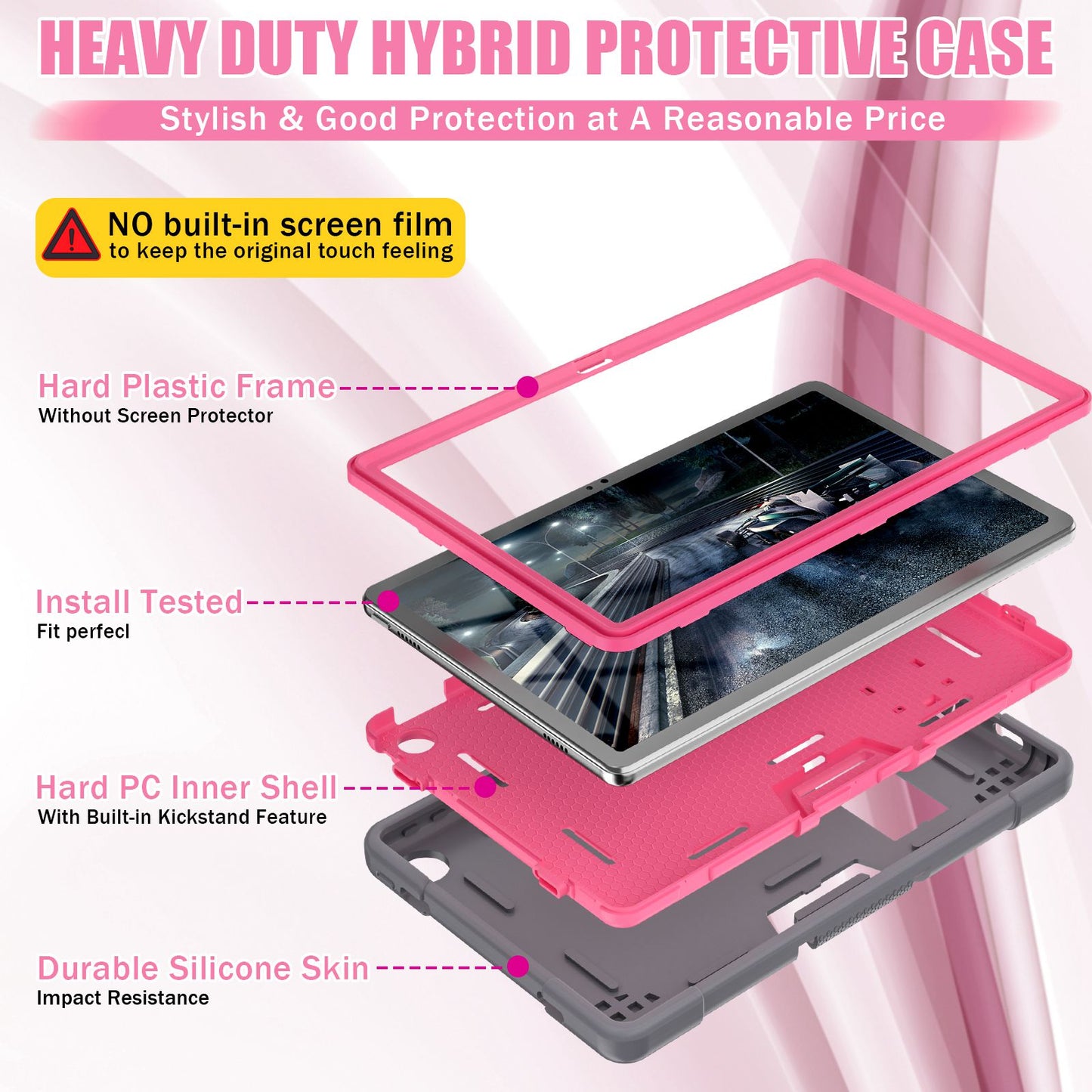 For Lenovo Tab M10 Plus (Gen 3) 125FU/128FU Protective Case Robot Pattern Silicone+PC Tablet Anti-Scratch Cover Shockproof Portable Kickstand Case