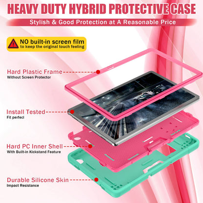 For Lenovo Tab M10 Plus (Gen 3) 125FU/128FU Protective Case Robot Pattern Silicone+PC Tablet Anti-Scratch Cover Shockproof Portable Kickstand Case