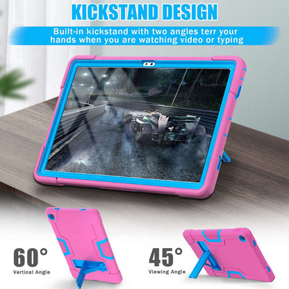 For Lenovo Tab M10 Plus (Gen 3) 125FU/128FU Protective Case Robot Pattern Silicone+PC Tablet Anti-Scratch Cover Shockproof Portable Kickstand Case