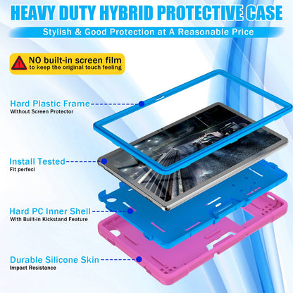 For Lenovo Tab M10 Plus (Gen 3) 125FU/128FU Protective Case Robot Pattern Silicone+PC Tablet Anti-Scratch Cover Shockproof Portable Kickstand Case