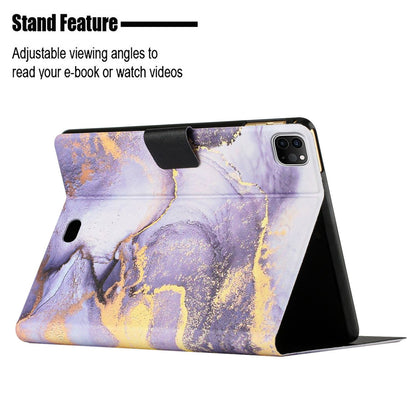 For iPad Pro 11-inch (2018) / (2020) / iPad Air (2022) / (2020) Marble Pattern PU Leather Tablet Case Auto Wake / Sleep Cover with Stand Card Holder