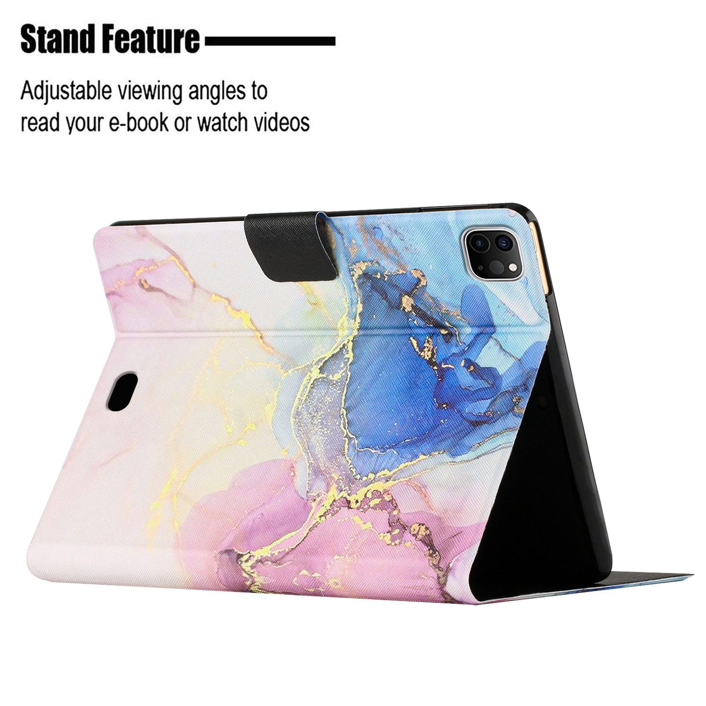 For iPad Pro 11-inch (2018) / (2020) / iPad Air (2022) / (2020) Marble Pattern PU Leather Tablet Case Auto Wake / Sleep Cover with Stand Card Holder