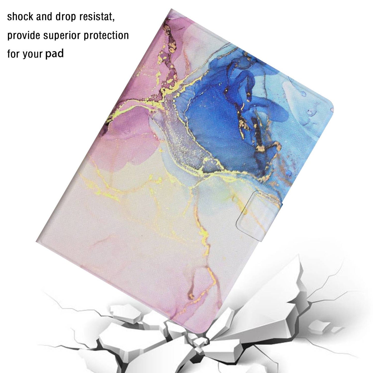 For iPad Pro 11-inch (2018) / (2020) / iPad Air (2022) / (2020) Marble Pattern PU Leather Tablet Case Auto Wake / Sleep Cover with Stand Card Holder