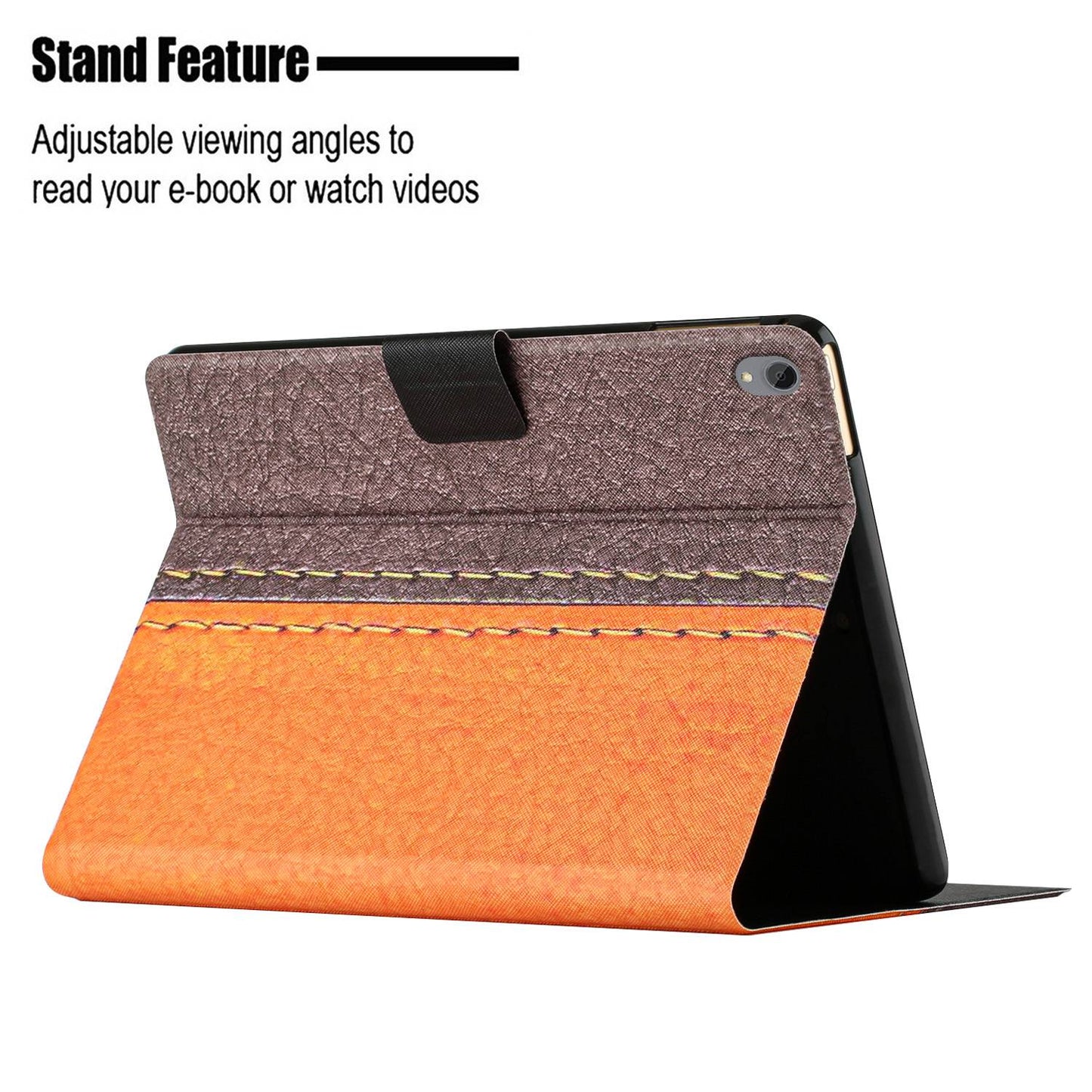 PU Leather Stand Case for Lenovo Tab P11 TB-J606F / Tab P11 5G, Bi-color Splicing Card Slots Protective Tablet Cover