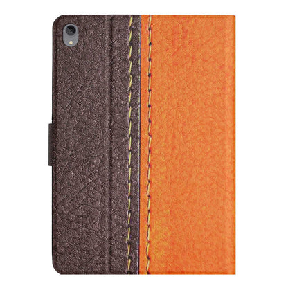 PU Leather Stand Case for Lenovo Tab P11 TB-J606F / Tab P11 5G, Bi-color Splicing Card Slots Protective Tablet Cover