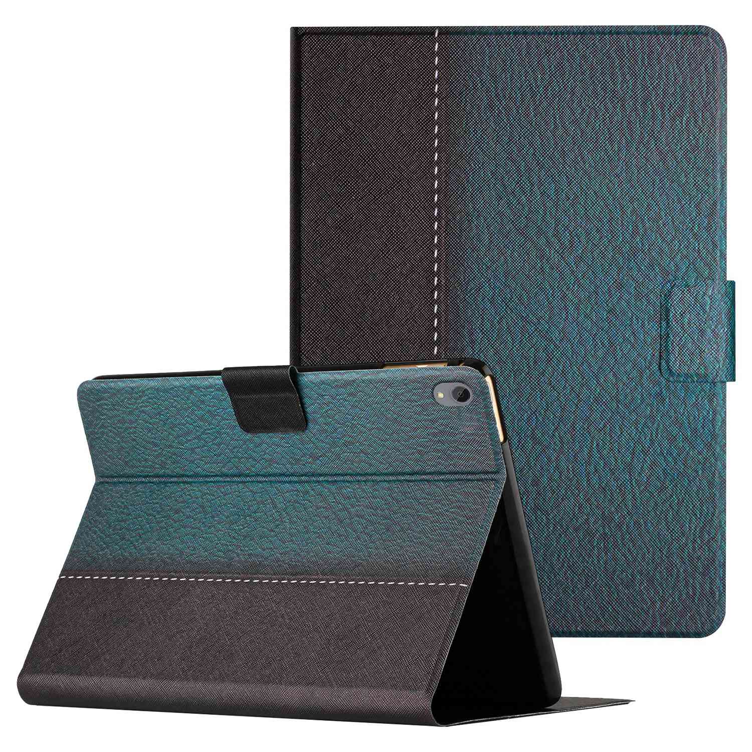 PU Leather Stand Case for Lenovo Tab P11 TB-J606F / Tab P11 5G, Bi-color Splicing Card Slots Protective Tablet Cover