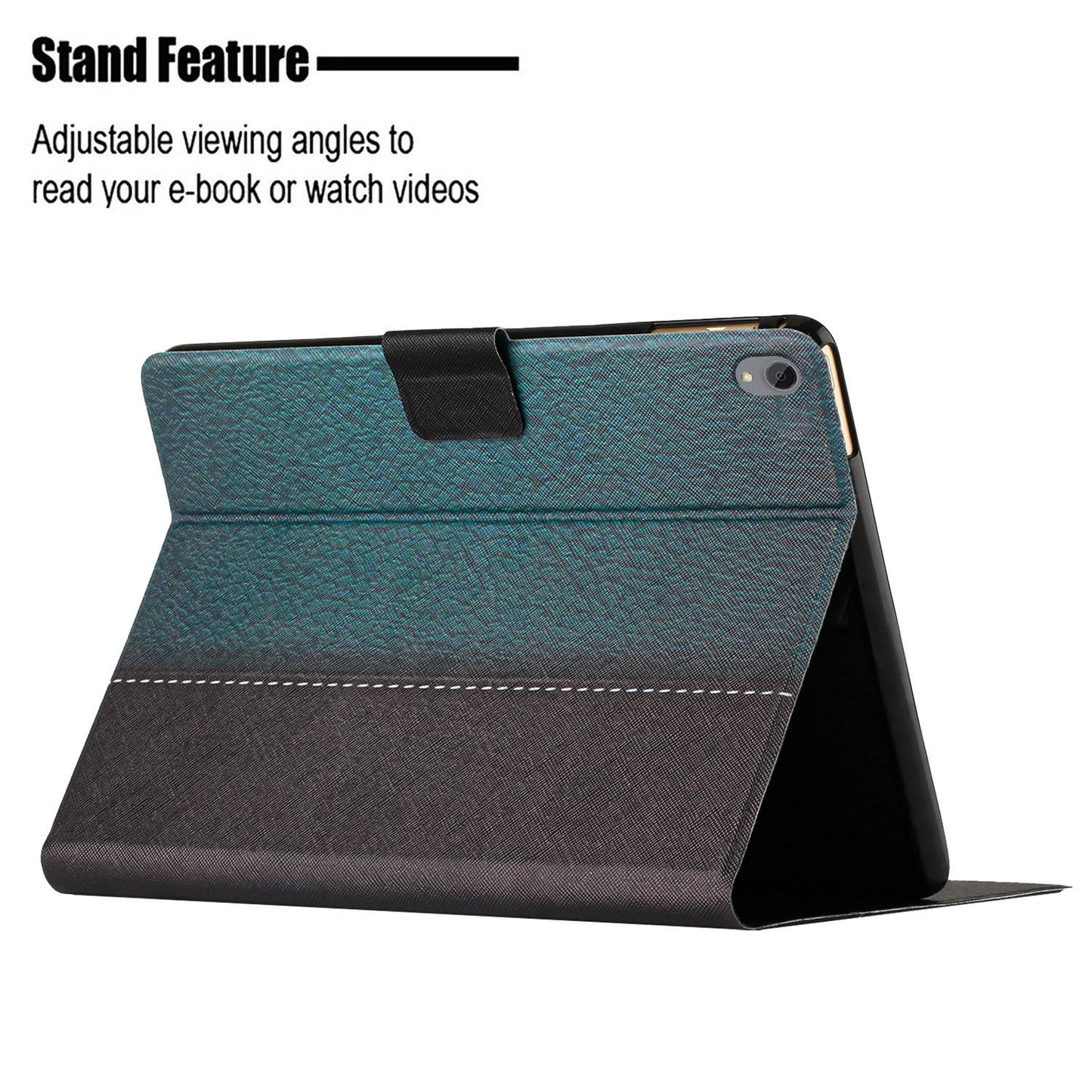 PU Leather Stand Case for Lenovo Tab P11 TB-J606F / Tab P11 5G, Bi-color Splicing Card Slots Protective Tablet Cover