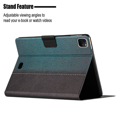 For iPad Pro 11-inch (2018) / (2020) / iPad Air (2022) / (2020) Bi-color Splicing Stand Card Holder Leather Tablet Case Auto Wake / Sleep Cover