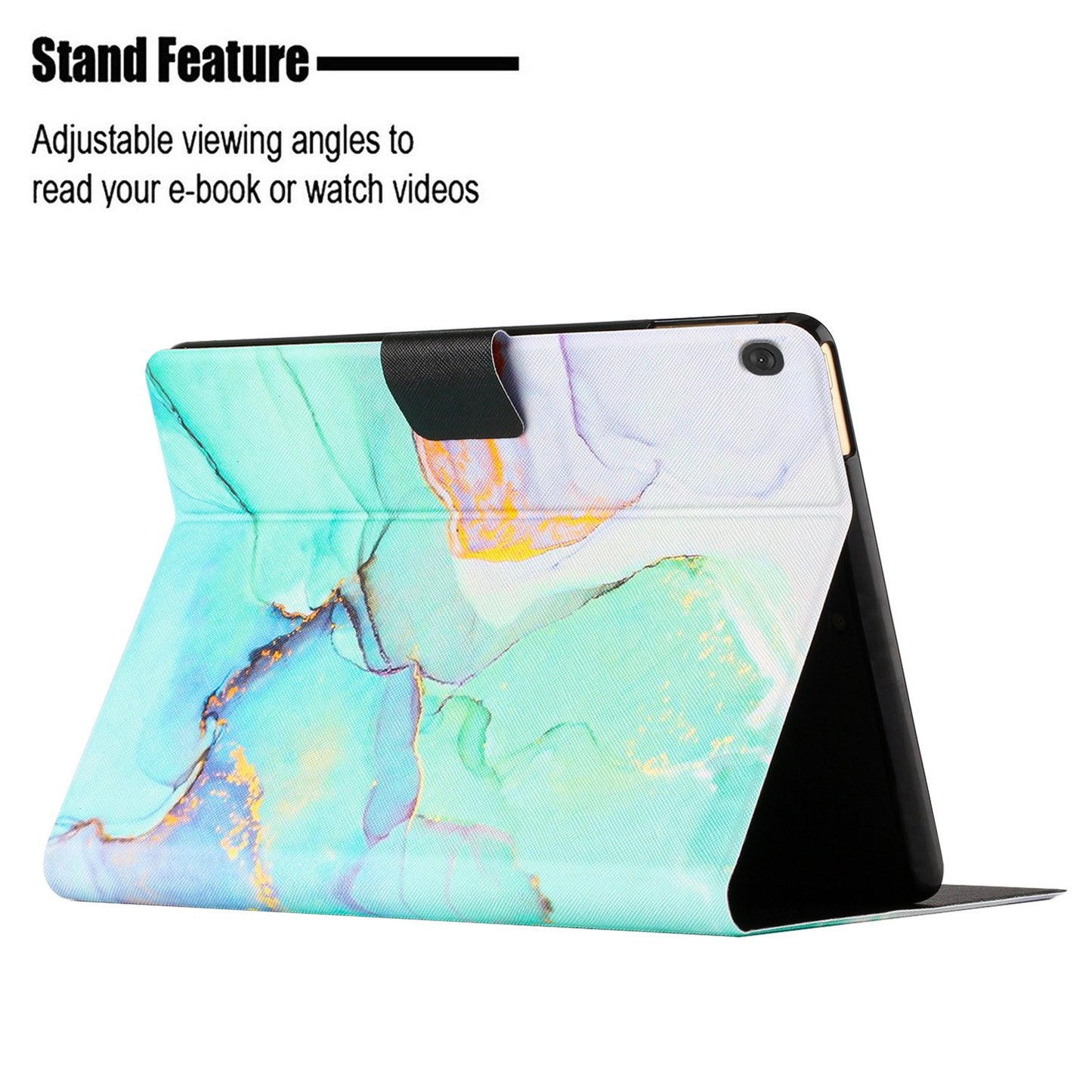 For Lenovo Tab M10 TB-X605F / X505 Adjustable Stand Marble Pattern Tablet Cover PU Leather Card Holder Anti-scratch Case