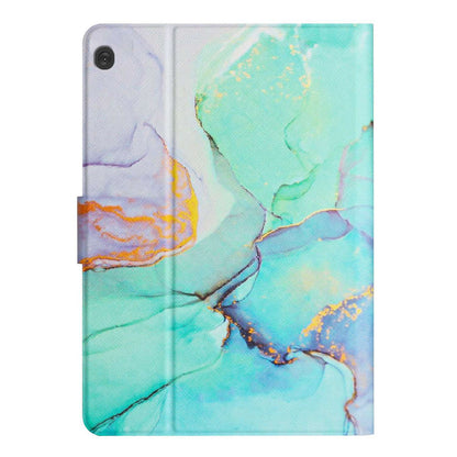 For Lenovo Tab M10 TB-X605F / X505 Adjustable Stand Marble Pattern Tablet Cover PU Leather Card Holder Anti-scratch Case