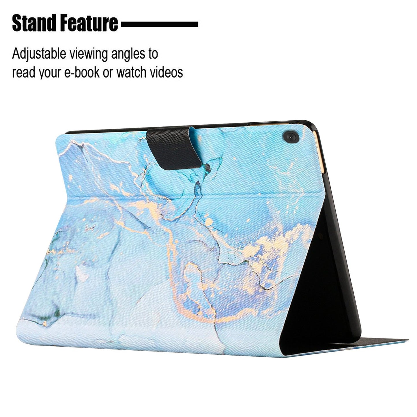 For Lenovo Tab M10 TB-X605F / X505 Adjustable Stand Marble Pattern Tablet Cover PU Leather Card Holder Anti-scratch Case