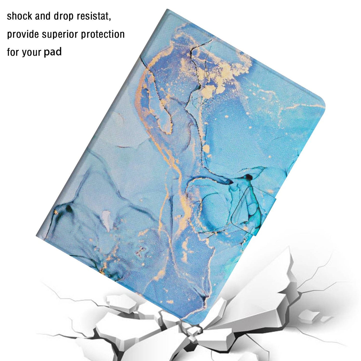 For Lenovo Tab M10 TB-X605F / X505 Adjustable Stand Marble Pattern Tablet Cover PU Leather Card Holder Anti-scratch Case