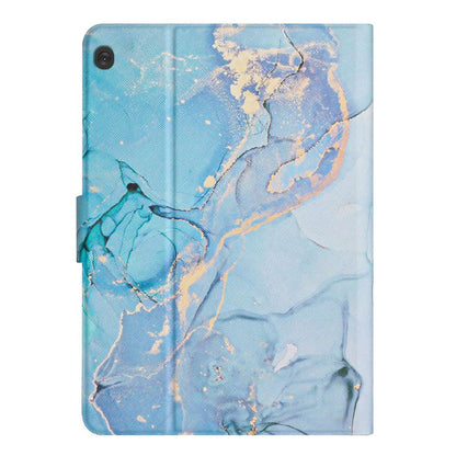 For Lenovo Tab M10 TB-X605F / X505 Adjustable Stand Marble Pattern Tablet Cover PU Leather Card Holder Anti-scratch Case