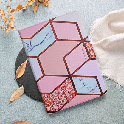 For Lenovo Tab M10 TB-X605F / X505 Adjustable Stand Marble Pattern Tablet Cover PU Leather Card Holder Anti-scratch Case