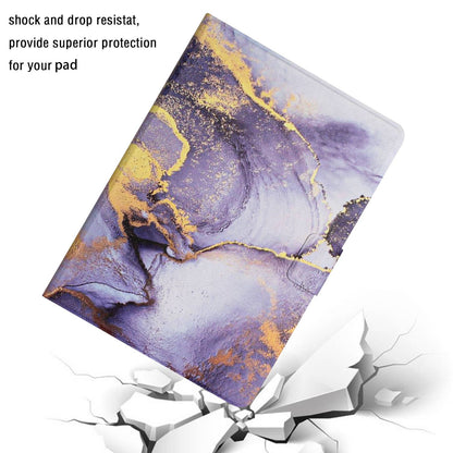 For Lenovo Tab M10 TB-X605F / X505 Adjustable Stand Marble Pattern Tablet Cover PU Leather Card Holder Anti-scratch Case