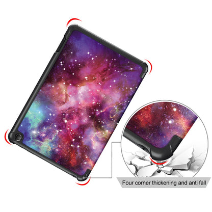 For Amazon Fire 7 (2022) Pattern Printed Protective Case PU Leather Anti-Drop Tablet Cover with Trifold Stand