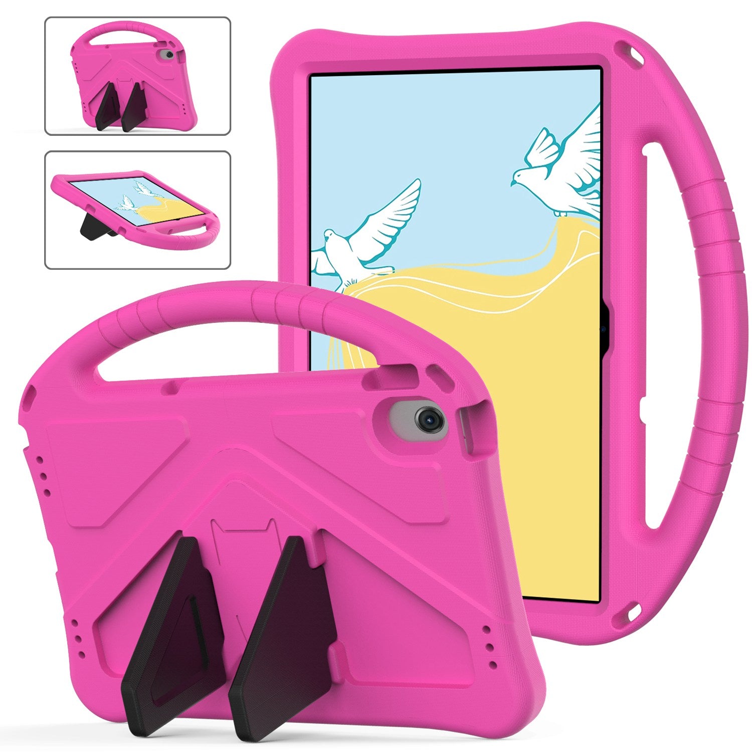 For Lenovo Tab M10 Plus (Gen 3) Anti-scratch EVA Tablet Case with Kickstand Design and Handle