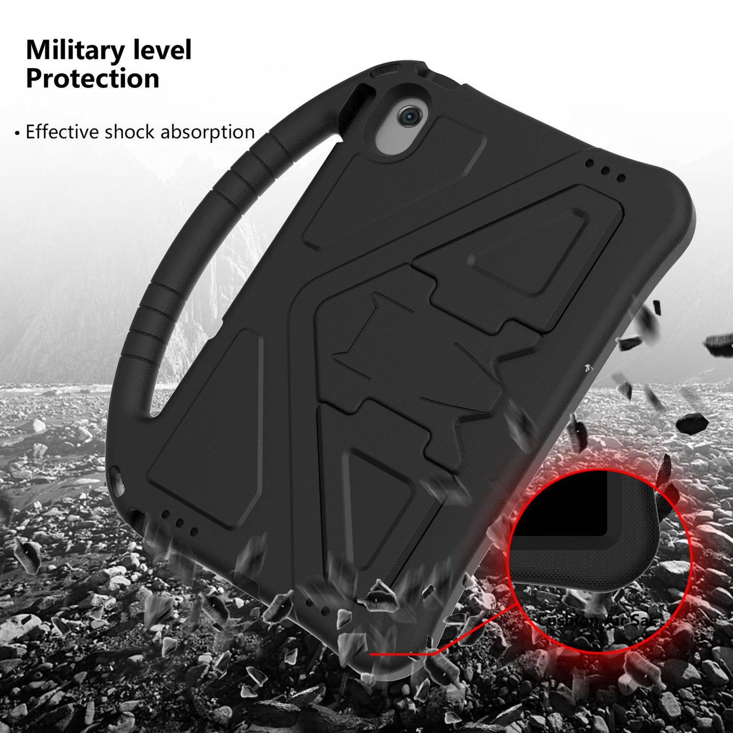 For Lenovo Tab M10 Plus (Gen 3) Anti-scratch EVA Tablet Case with Kickstand Design and Handle