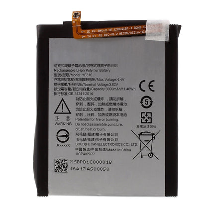 3.82V 3000mAh Rechargeable Battery HE316 for Nokia 6 (2017), Cell Phone Replacement Battery (Without Logo)