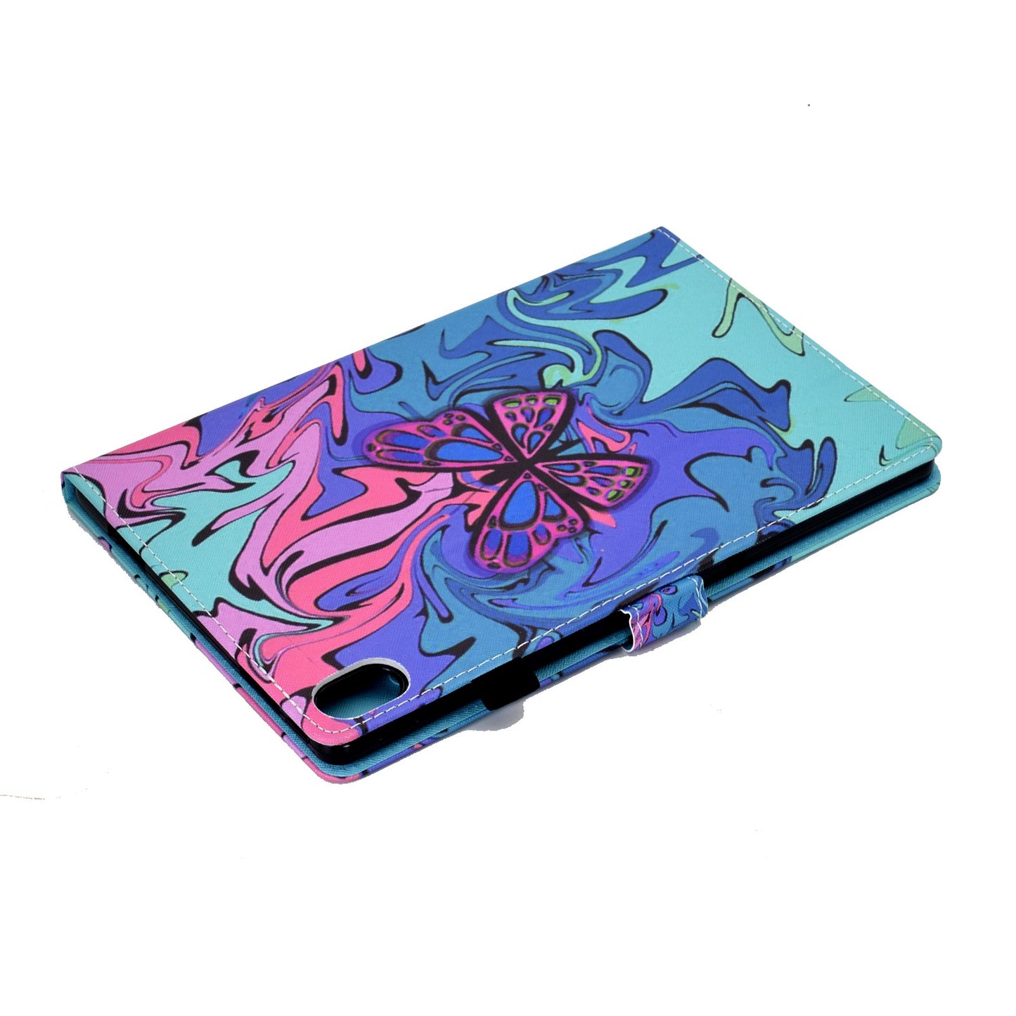 For Lenovo Tab P11 TB-J606F / Tab P11 5G Stitching Leather Stand Flip Cover Pattern Printing Card Slots Magnetic Protective Tablet Case with Pencil Holder