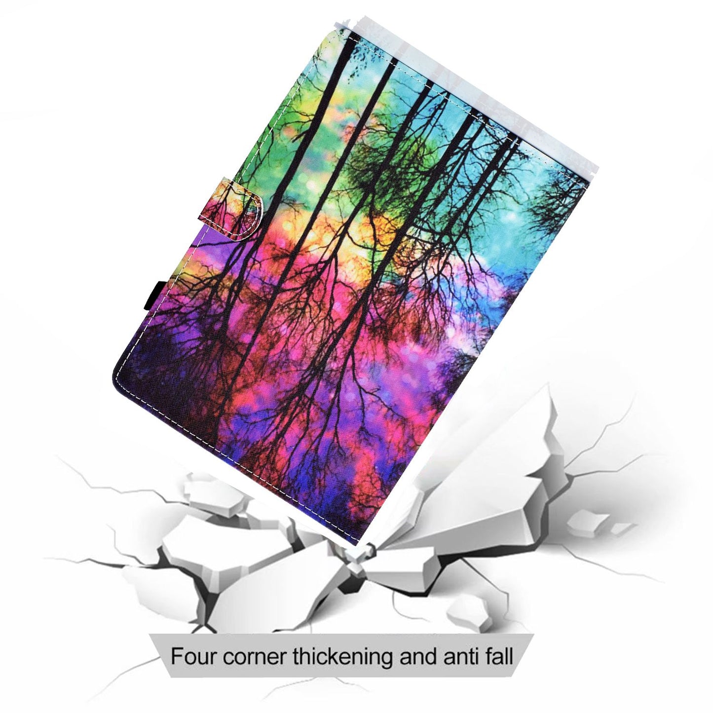 For Lenovo Tab P11 TB-J606F / Tab P11 5G Stitching Leather Stand Flip Cover Pattern Printing Card Slots Magnetic Protective Tablet Case with Pencil Holder