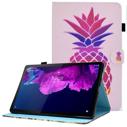 For Lenovo Tab P11 TB-J606F / Tab P11 5G Stitching Leather Stand Flip Cover Pattern Printing Card Slots Magnetic Protective Tablet Case with Pencil Holder