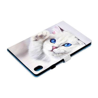 For Lenovo Tab P11 TB-J606F / Tab P11 5G Stitching Leather Stand Flip Cover Pattern Printing Card Slots Magnetic Protective Tablet Case with Pencil Holder