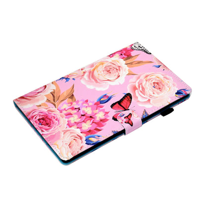 For Lenovo Tab M10 HD Gen 2 TB-X306 Stitching Leather Pattern Printing Tablet Case Card Slots Magnetic Folio Flip Stand Shell Cover with Pencil Holder