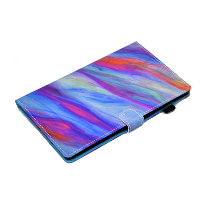 For Lenovo Tab M10 HD Gen 2 TB-X306 Stitching Leather Pattern Printing Tablet Case Card Slots Magnetic Folio Flip Stand Shell Cover with Pencil Holder