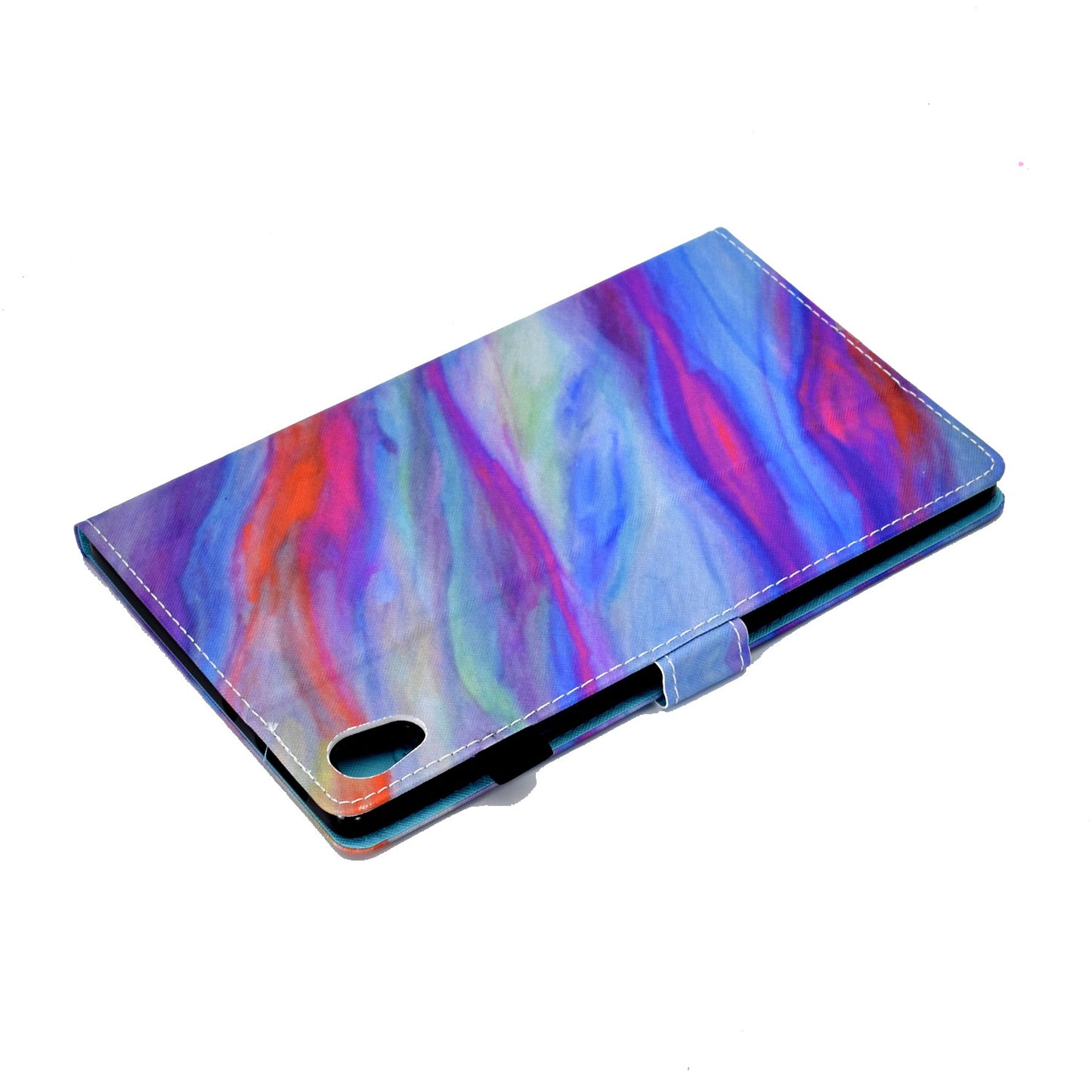 For Lenovo Tab M10 HD Gen 2 TB-X306 Stitching Leather Pattern Printing Tablet Case Card Slots Magnetic Folio Flip Stand Shell Cover with Pencil Holder