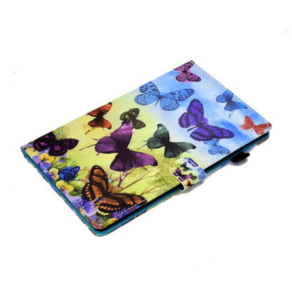 For Lenovo Tab M10 HD Gen 2 TB-X306 Stitching Leather Pattern Printing Tablet Case Card Slots Magnetic Folio Flip Stand Shell Cover with Pencil Holder