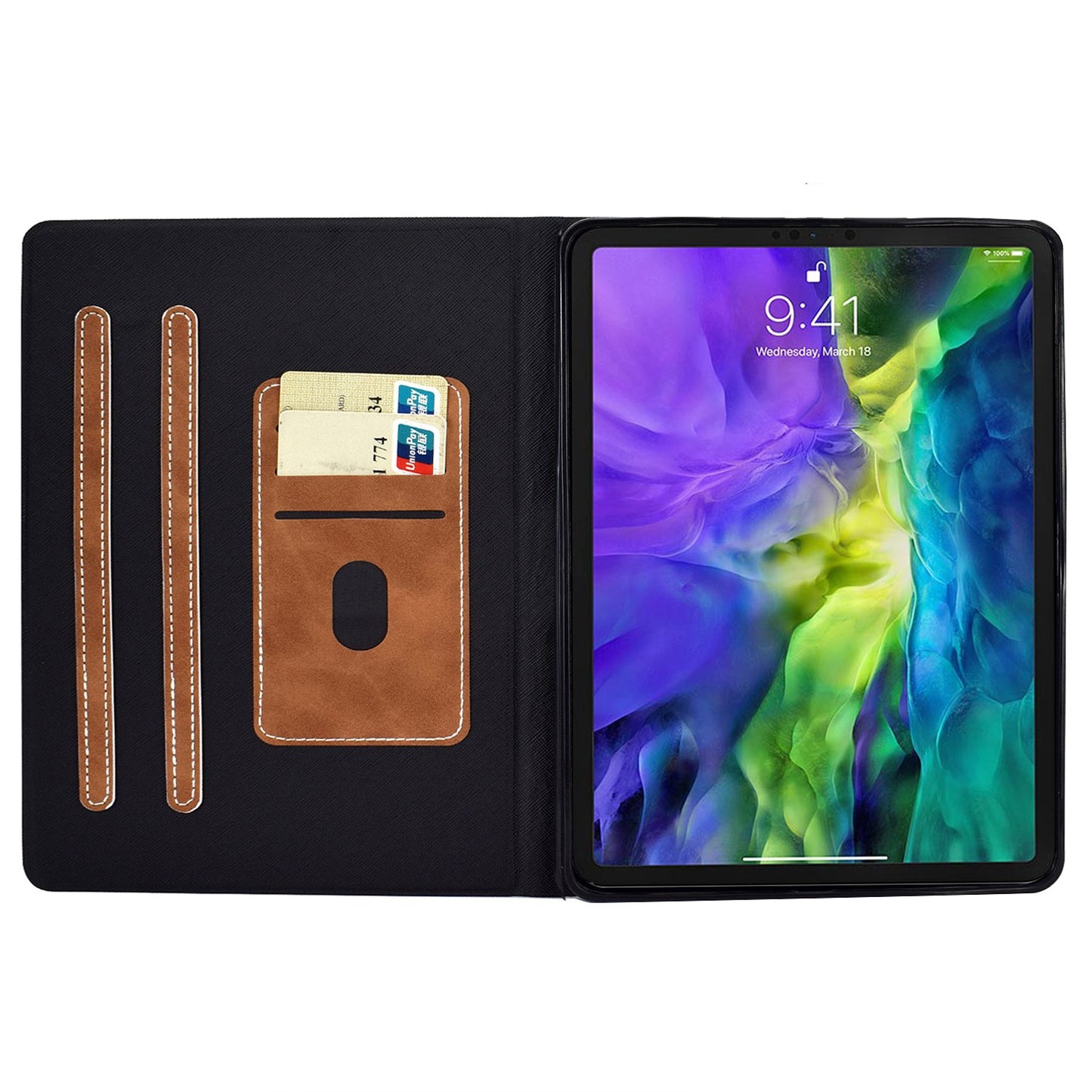 For iPad Pro 11-inch (2018) / (2020) / Air (2020) / (2022) PU Leather Stand Folio Case Card Holder Magnetic Protective Tablet Cover