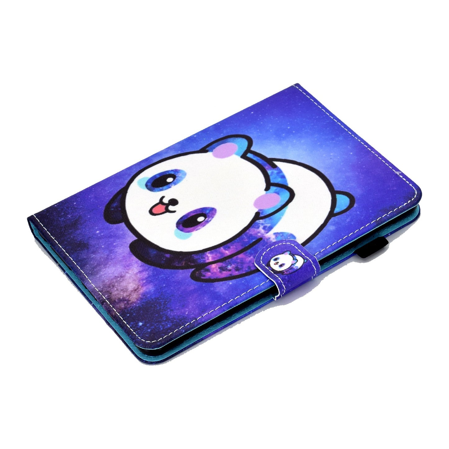 Adjustable Stand Tablet Case for Amazon Fire 7 (2022), Stitching Pattern Printing PU Leather Card Holder Protective Cover