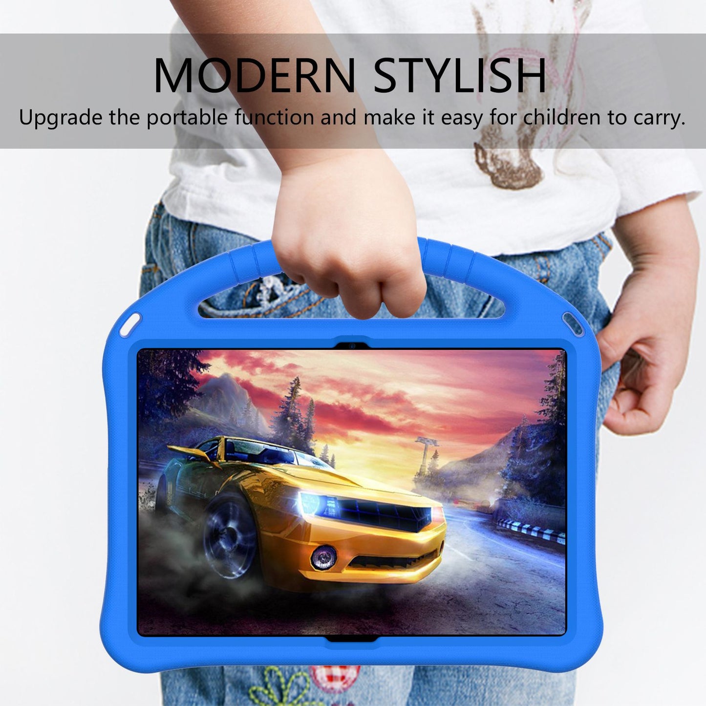 For Lenovo Tab M10 TB-X605F / X505F EVA Tablet Case Drop-proof Kickstand Protective Cover with Handle Grip