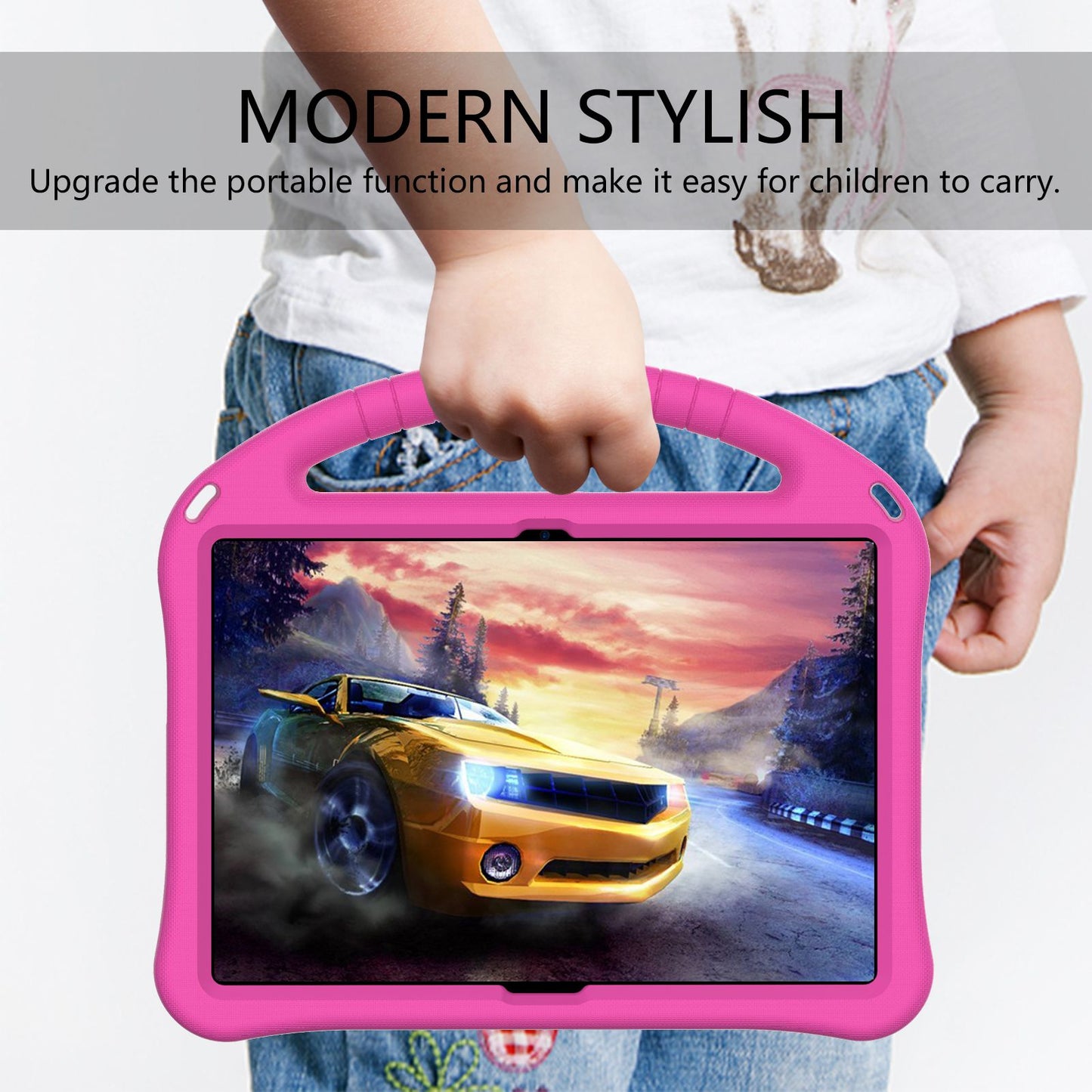 For Lenovo Tab M10 TB-X605F / X505F EVA Tablet Case Drop-proof Kickstand Protective Cover with Handle Grip