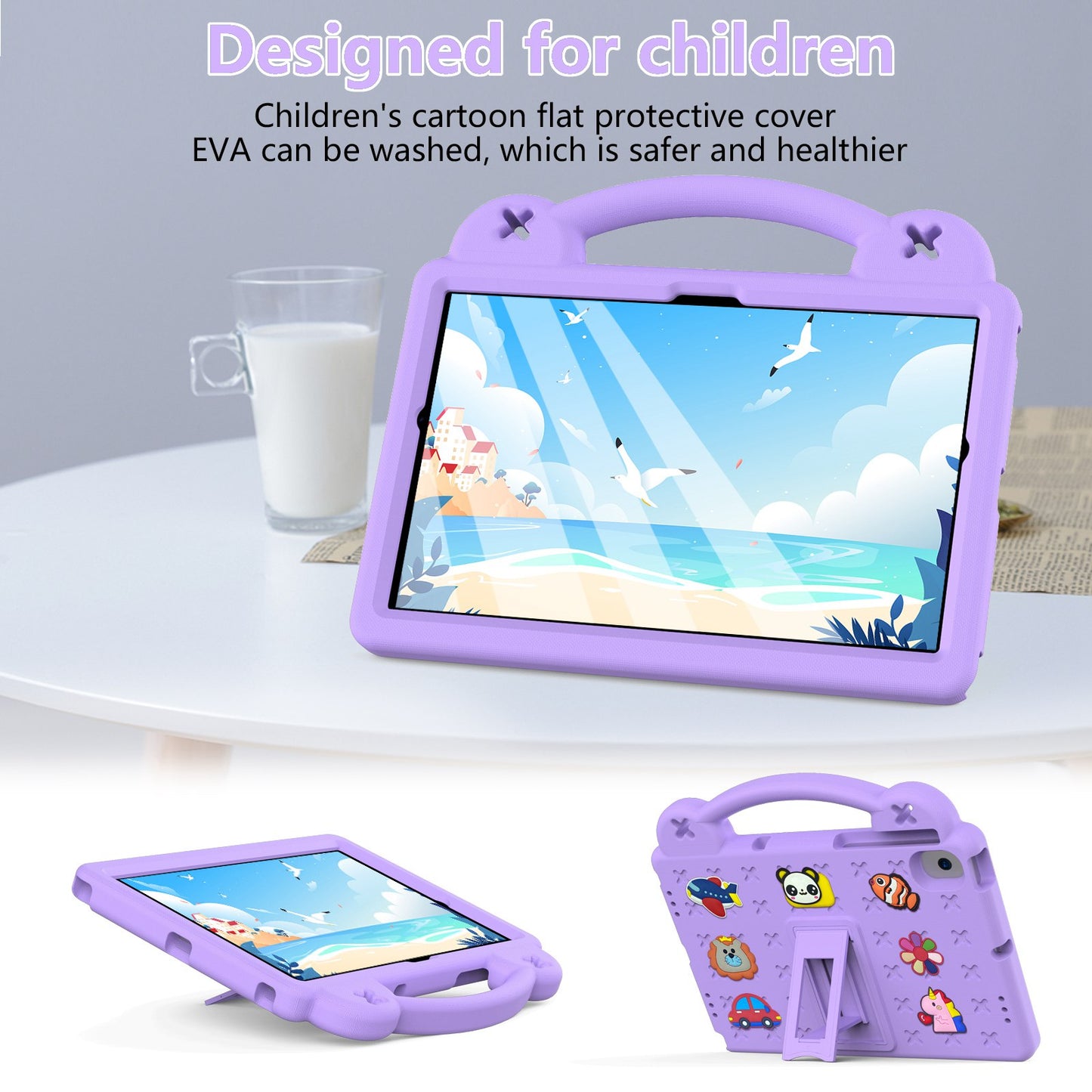 For Samsung Galaxy Tab A8 10.5 (2021) Portable EVA Case Shockproof Tablet Cover Anti-Scratch Case with Kickstand