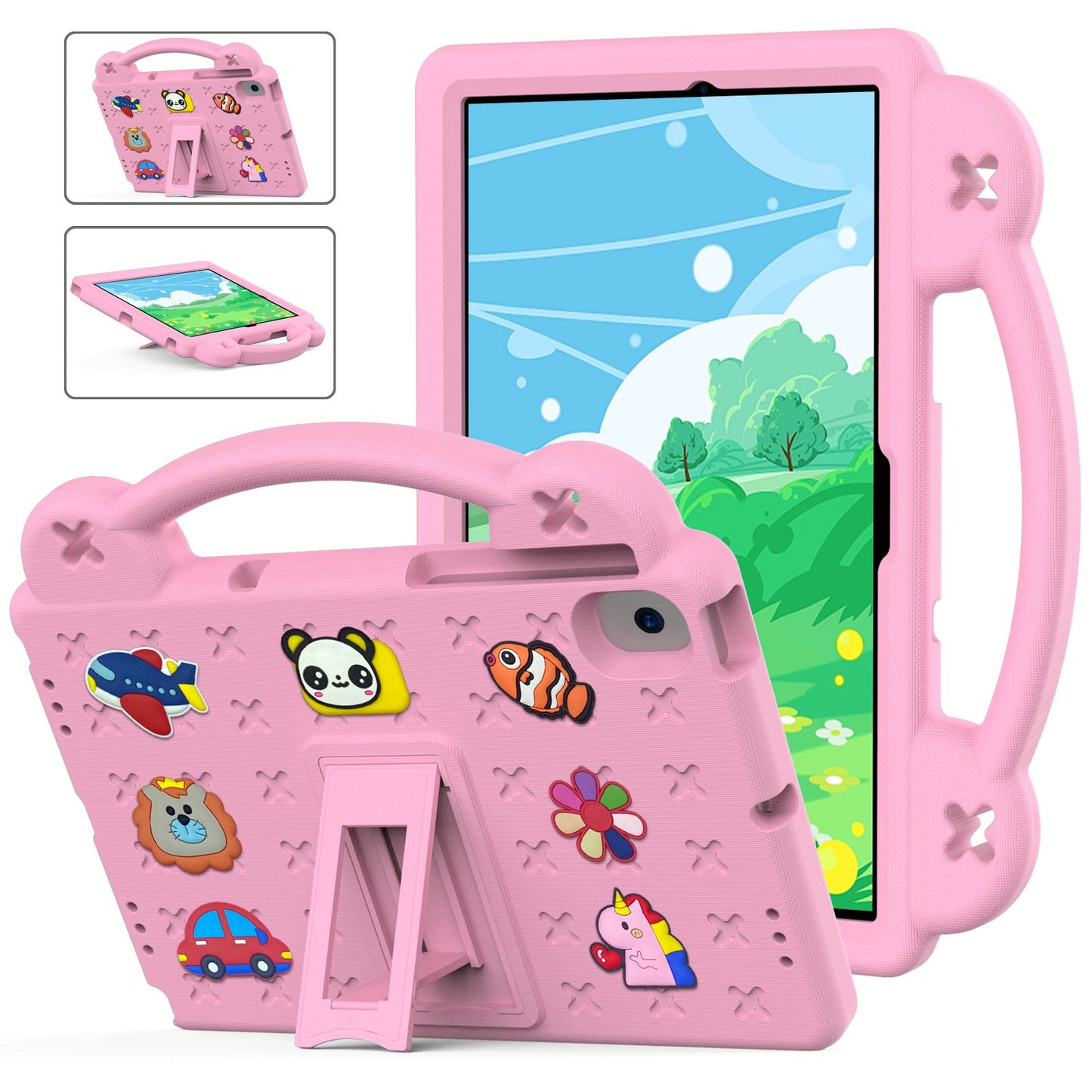 For Samsung Galaxy Tab A8 10.5 (2021) Portable EVA Case Shockproof Tablet Cover Anti-Scratch Case with Kickstand