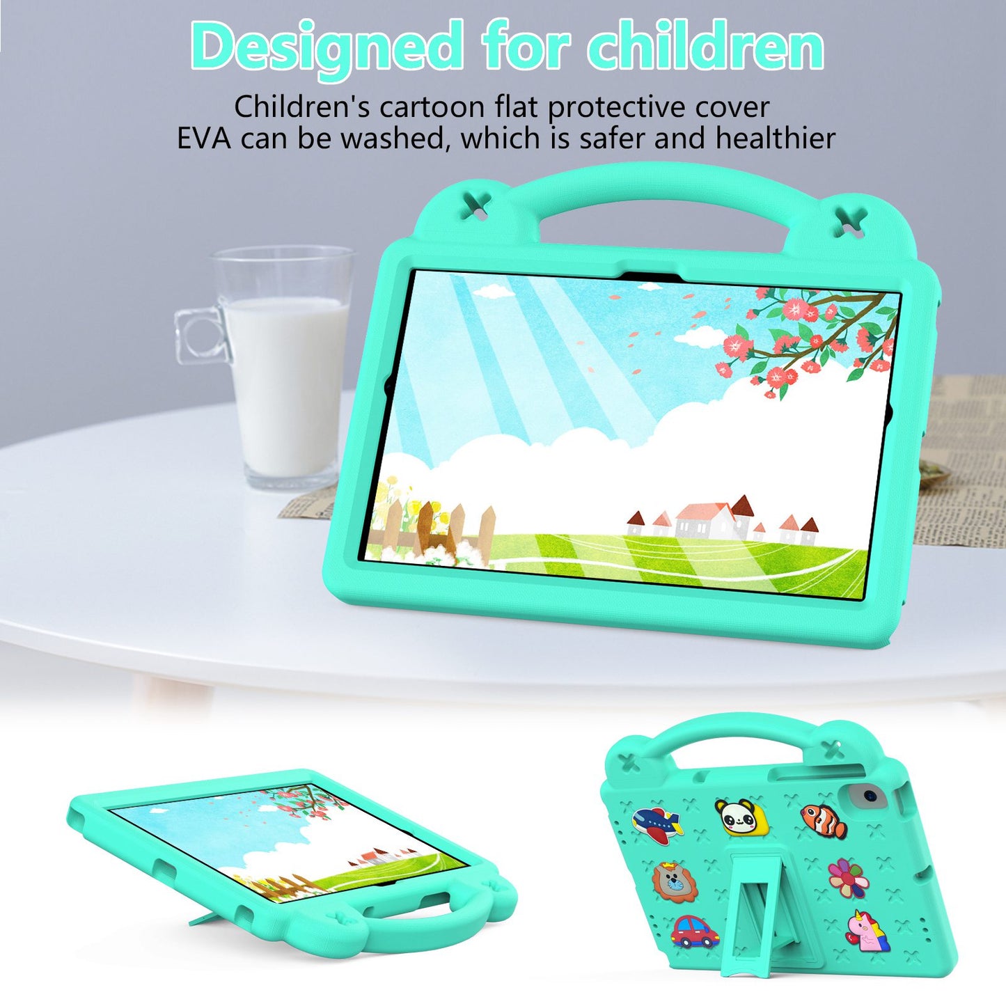 For Samsung Galaxy Tab A8 10.5 (2021) Portable EVA Case Shockproof Tablet Cover Anti-Scratch Case with Kickstand