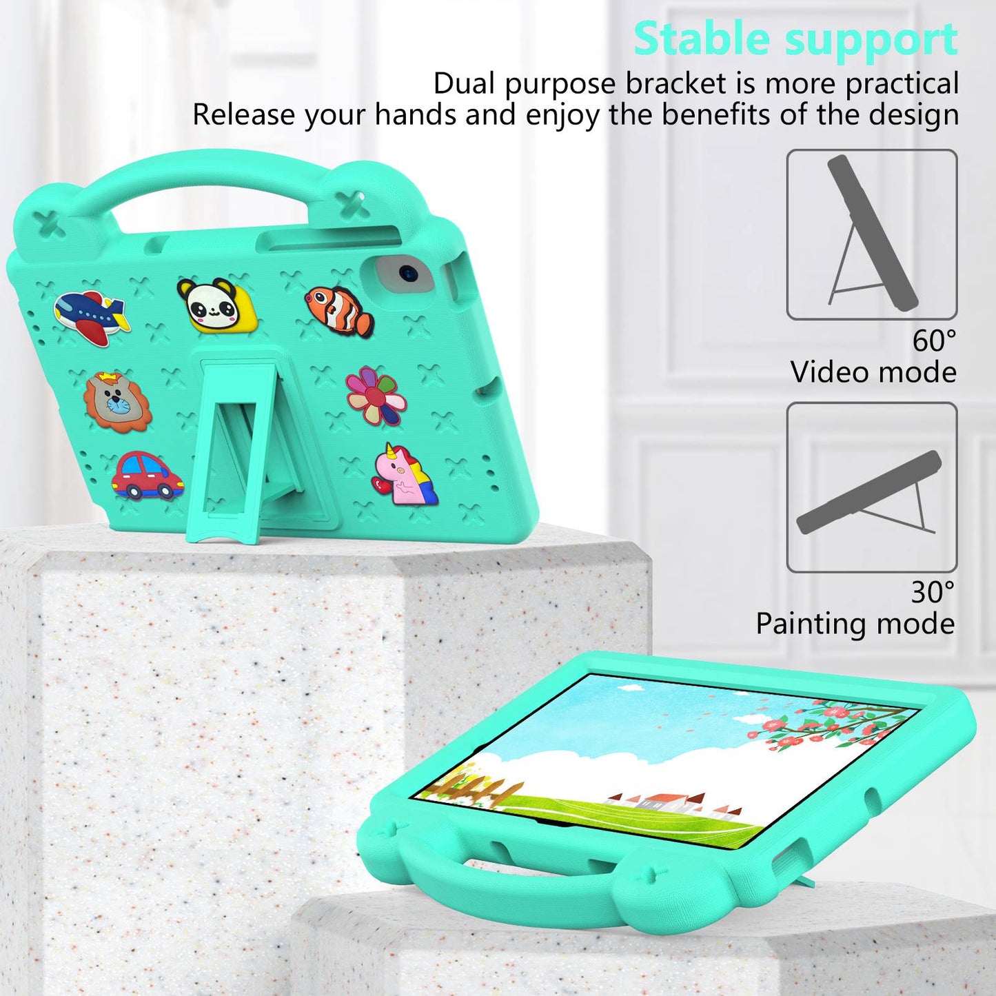 For Samsung Galaxy Tab A8 10.5 (2021) Portable EVA Case Shockproof Tablet Cover Anti-Scratch Case with Kickstand