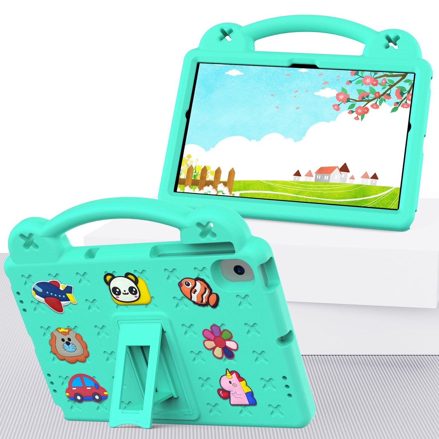 For Samsung Galaxy Tab A8 10.5 (2021) Portable EVA Case Shockproof Tablet Cover Anti-Scratch Case with Kickstand