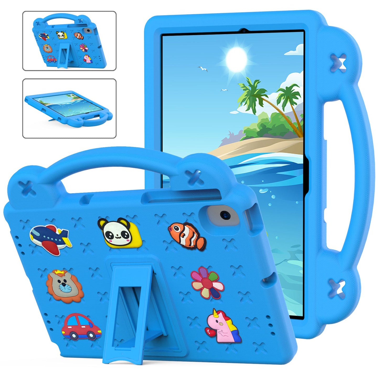 For Samsung Galaxy Tab A8 10.5 (2021) Portable EVA Case Shockproof Tablet Cover Anti-Scratch Case with Kickstand