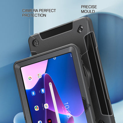 For Lenovo Tab M10 Plus (Gen 3) Kickstand Shockproof Tablet Case Hand Strap PC + TPU Cover with Shoulder Strap