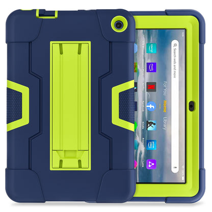 For Amazon Fire 7 (2022) Robot Style Silicone + PC Tablet Case Color Contrast Drop-proof Kickstand Protective Case