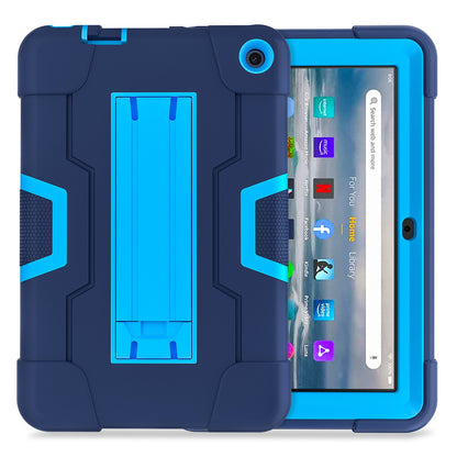 For Amazon Fire 7 (2022) Robot Style Silicone + PC Tablet Case Color Contrast Drop-proof Kickstand Protective Case